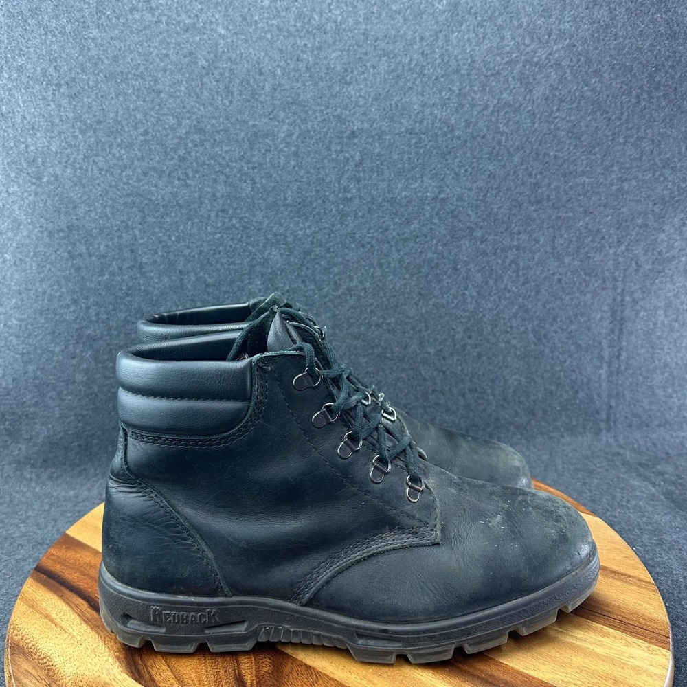 Redback UABK Mens Black Leather Lace Up Work Boots Size 12 EU 46 Australia